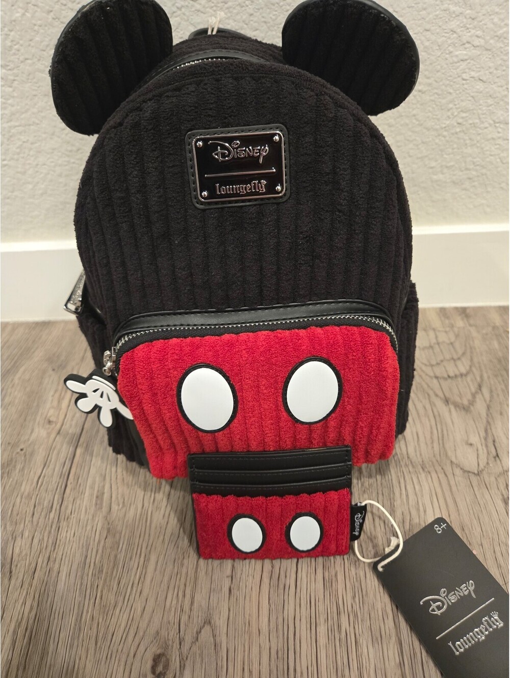 Loungefly Mickey Mouse Corduroy Mini Backpack & Cardholder